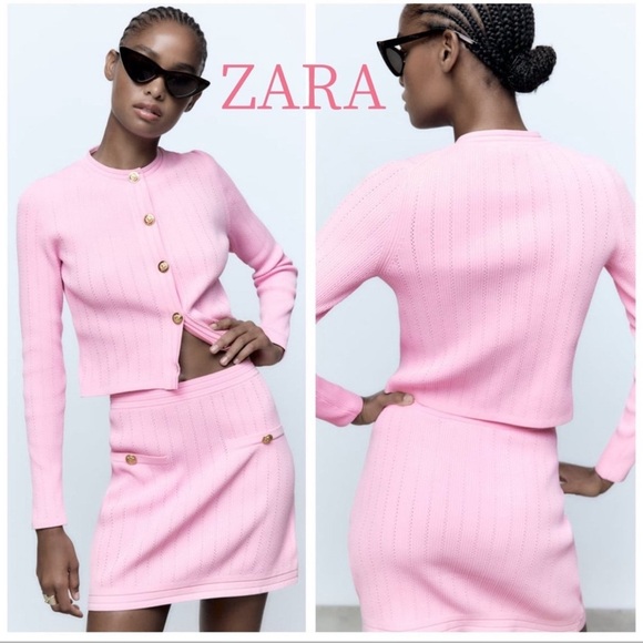 Zara Pink Ribbed Knit Set - Picture 8 of 9